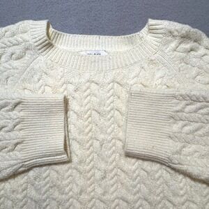 On 34th Womens Large Cable Knit‎ Sweater Cream Ivory Pullover Textured Knit